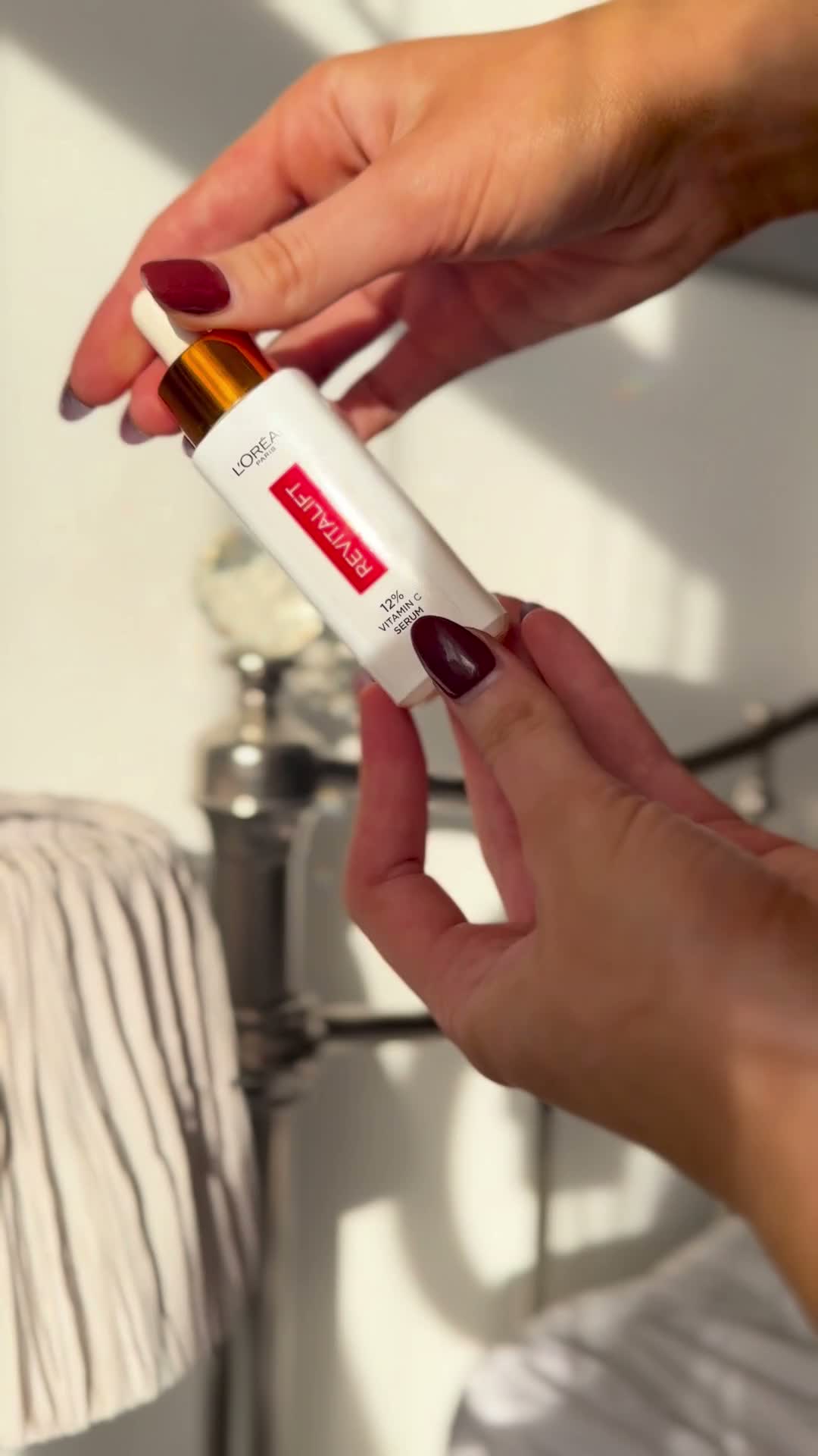 Skincare product demonstration